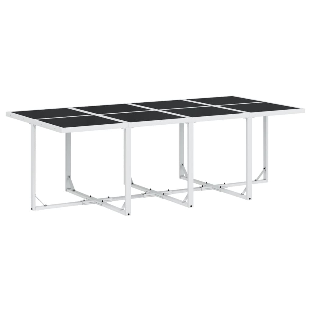 Ensemble à manger de jardin avec coussins 13pcs blanc textilène