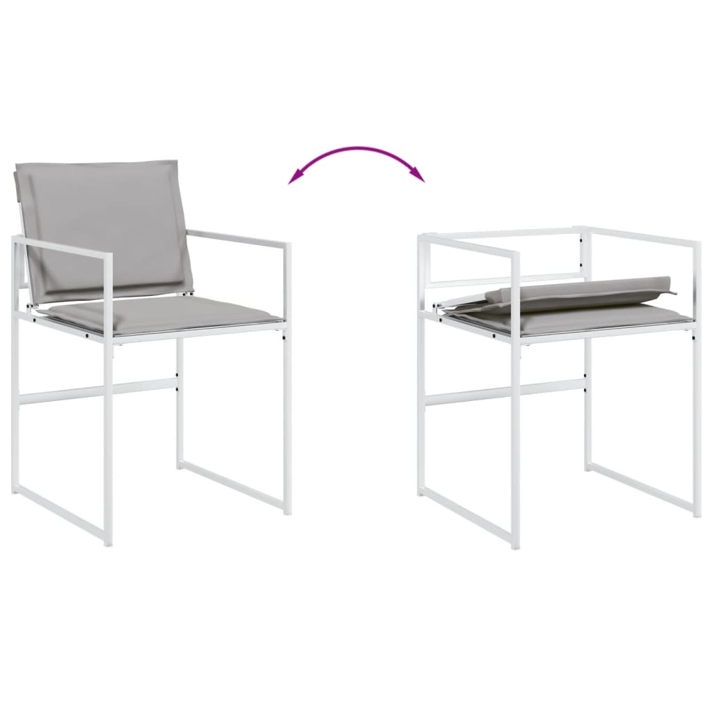 Ensemble à manger de jardin avec coussins 11pcs blanc textilène - XIOS