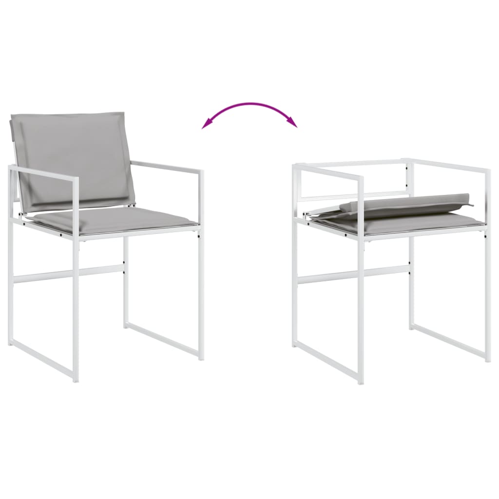 Ensemble à manger de jardin avec coussins 13pcs blanc textilène - XIOS