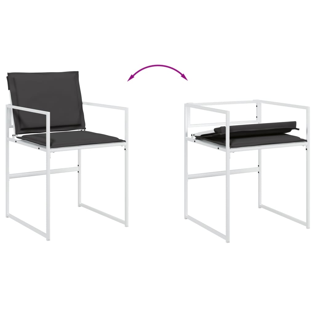 Ensemble à manger de jardin avec coussins 9 pcs blanc textilène - XIOS