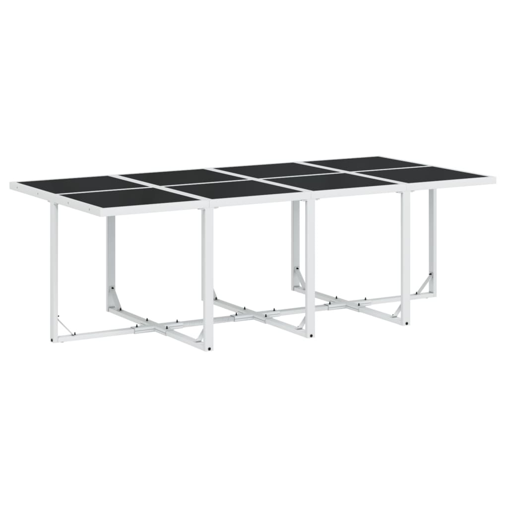 Ensemble à manger de jardin avec coussins 13pcs blanc textilène - XIOS