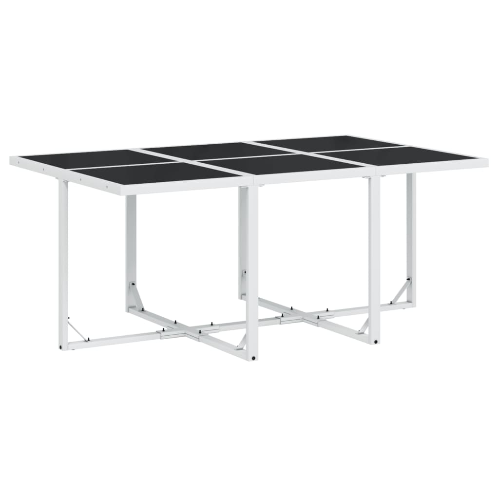 Ensemble à manger de jardin avec coussins 11pcs blanc textilène - XIOS