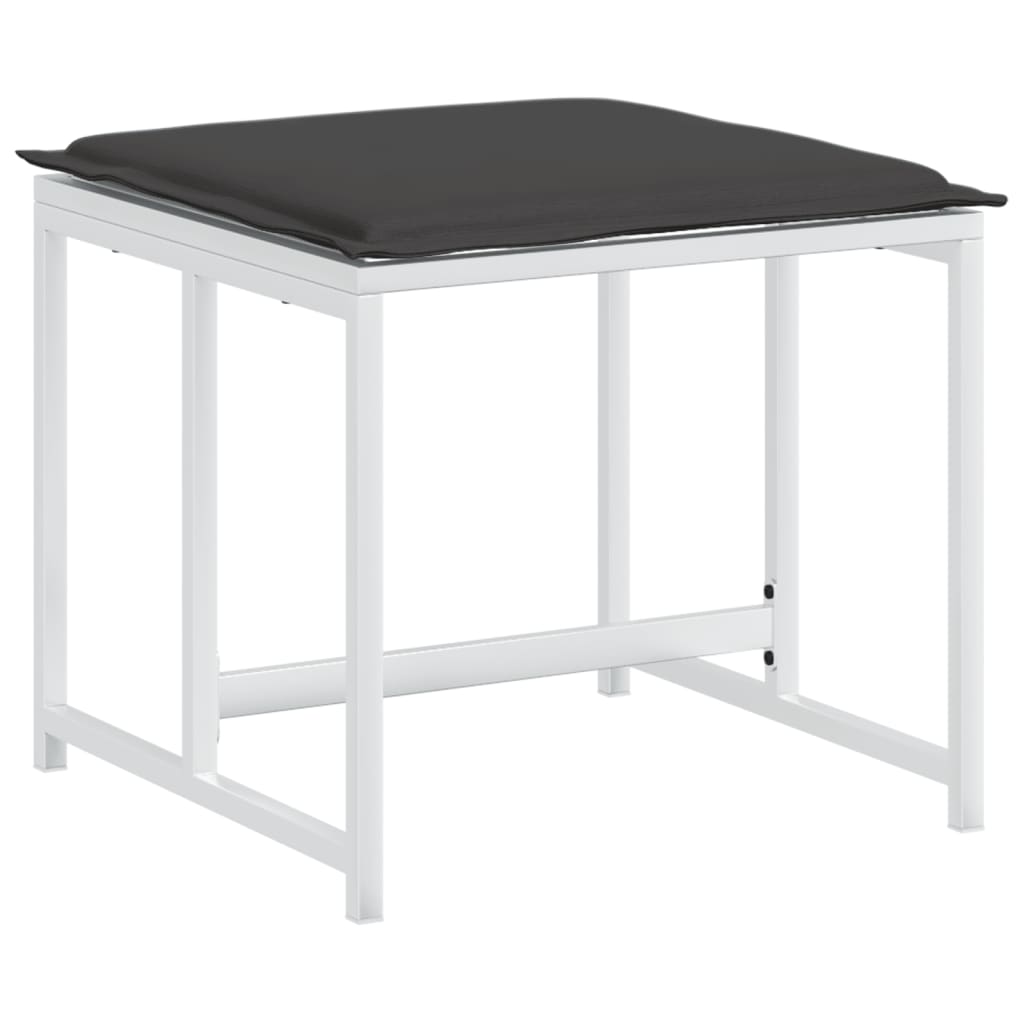 Ensemble à manger de jardin avec coussins 13pcs blanc textilène - XIOS