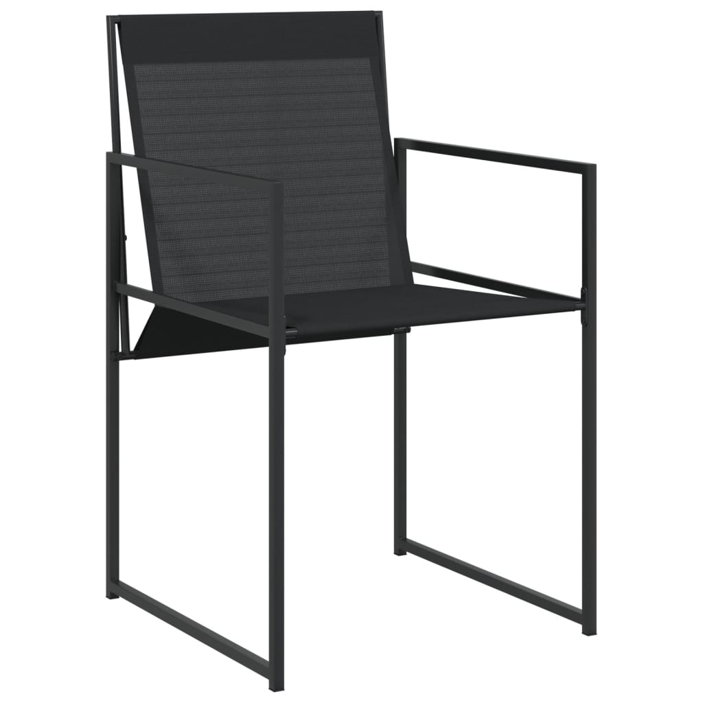 Ensemble à manger de jardin 9 pcs noir textilène - XIOS
