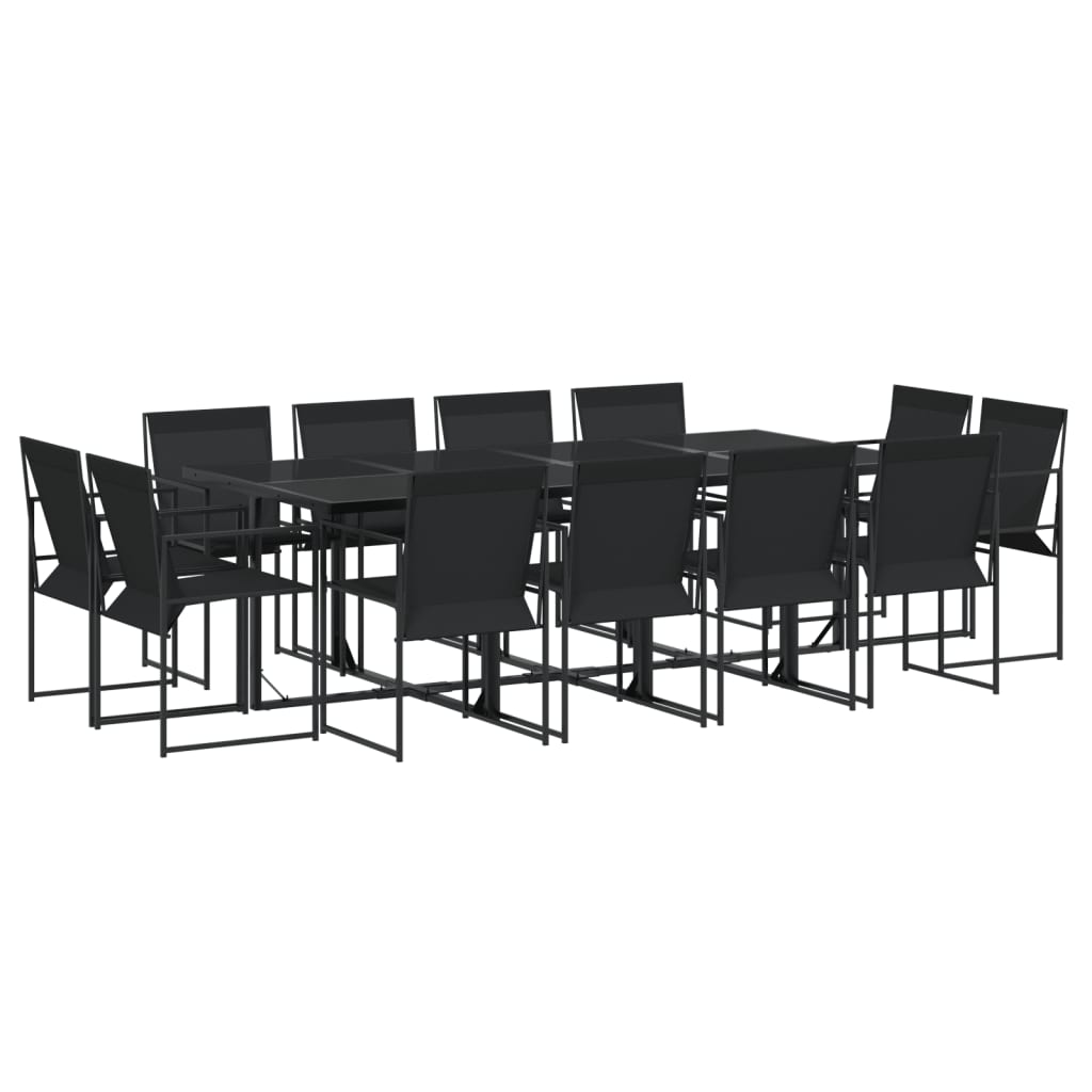 Ensemble à manger de jardin 13 pcs noir textilène - XIOS