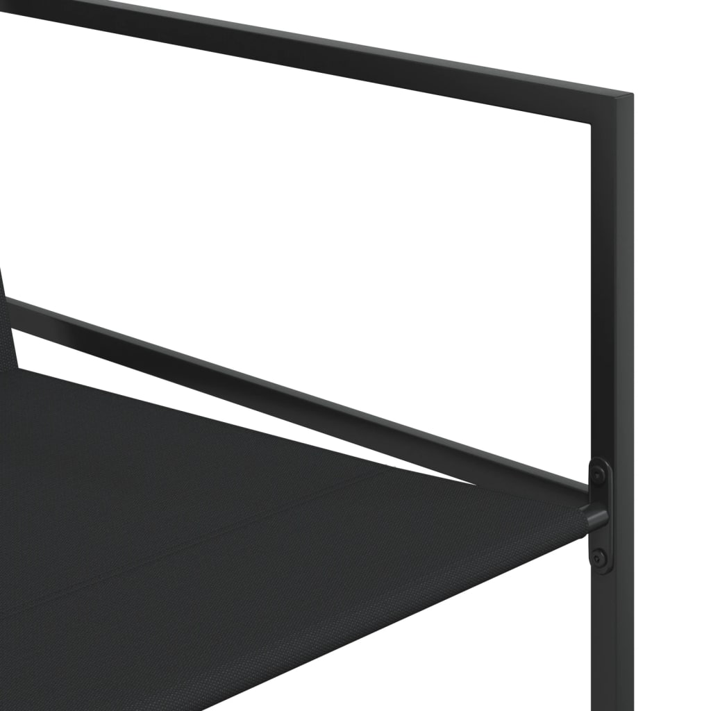 Ensemble à manger de jardin 9 pcs noir textilène - XIOS