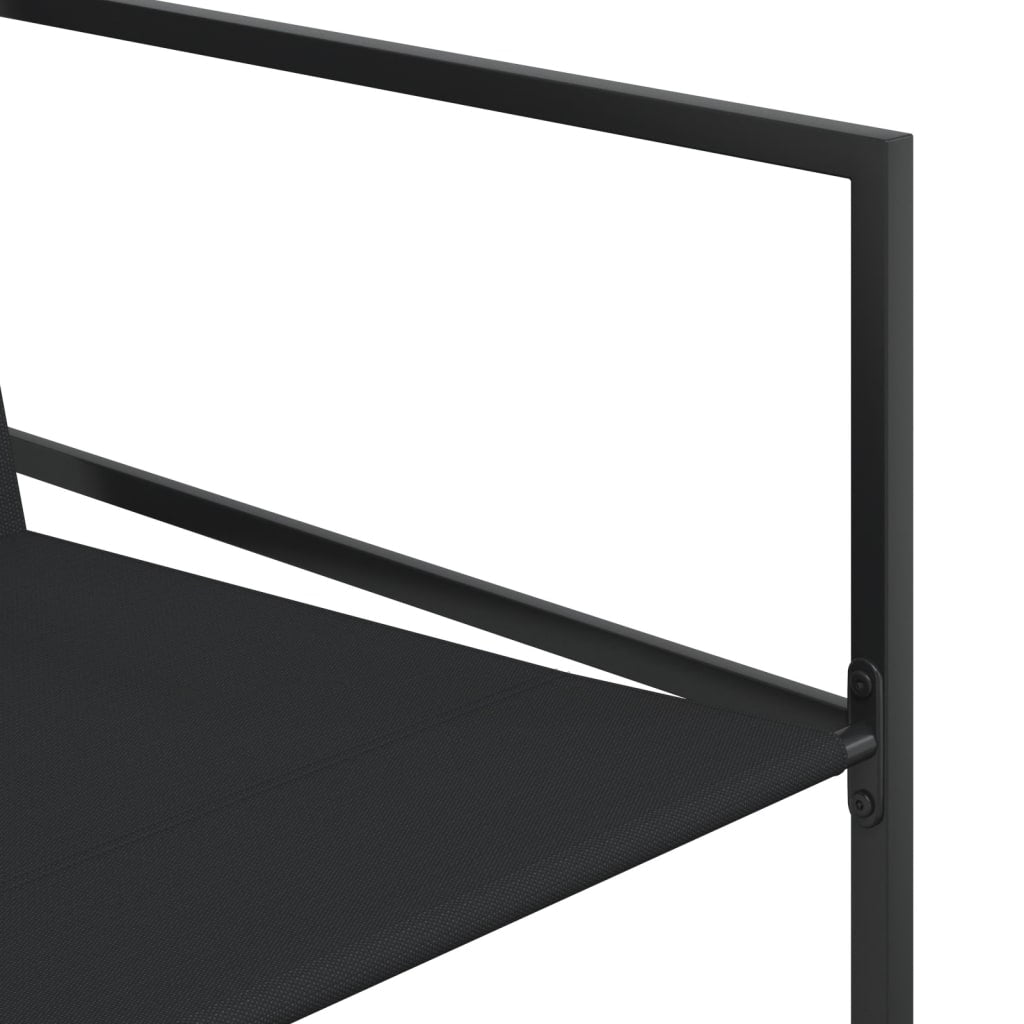 Ensemble à manger de jardin 11 pcs noir textilène - XIOS