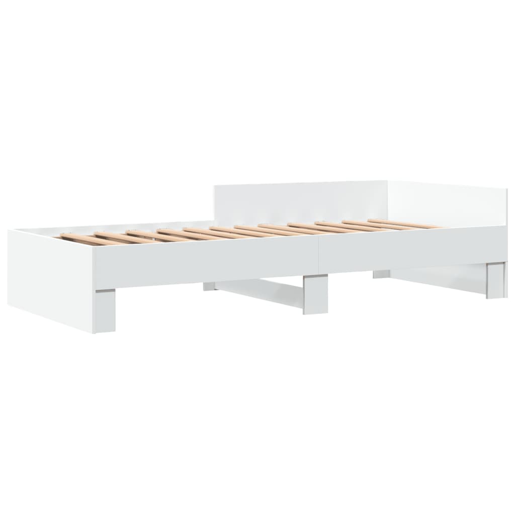 Cadre de lit sans matelas blanc 100x200 cm bois d'ingénierie - XIOS
