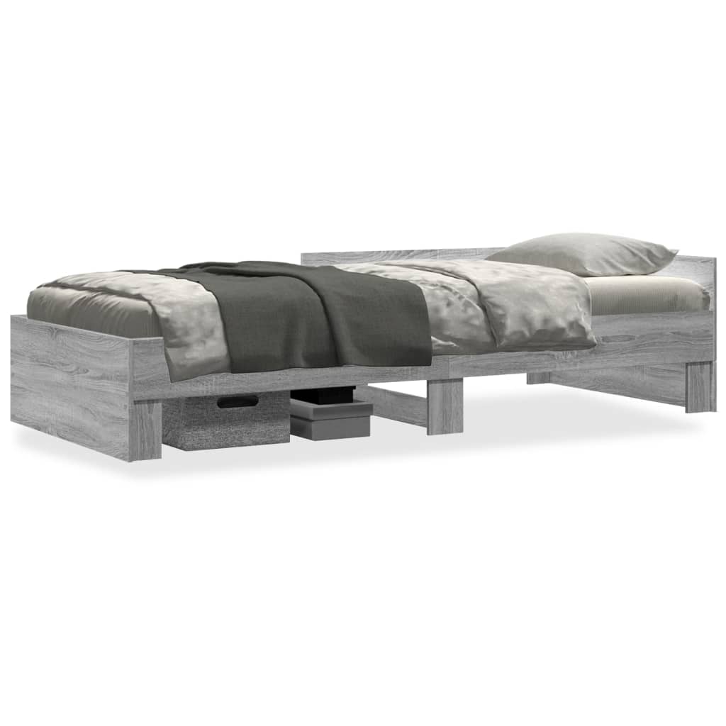 Cadre de lit sans matelas sonoma gris 100x200 cm - XIOS