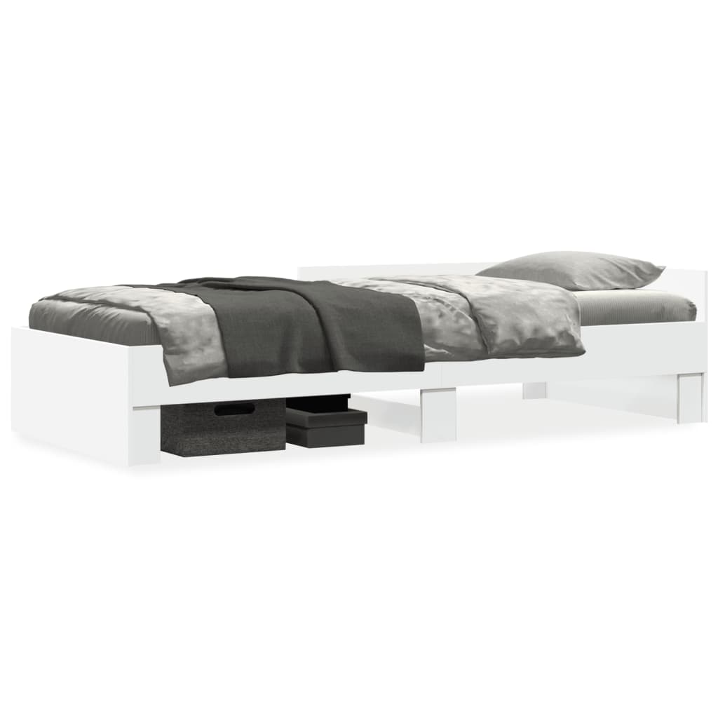 Cadre de lit sans matelas blanc 90x190 cm bois d'ingénierie - XIOS