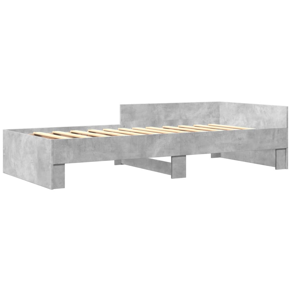 Cadre de lit sans matelas gris béton 90x190cm bois d'ingénierie - XIOS