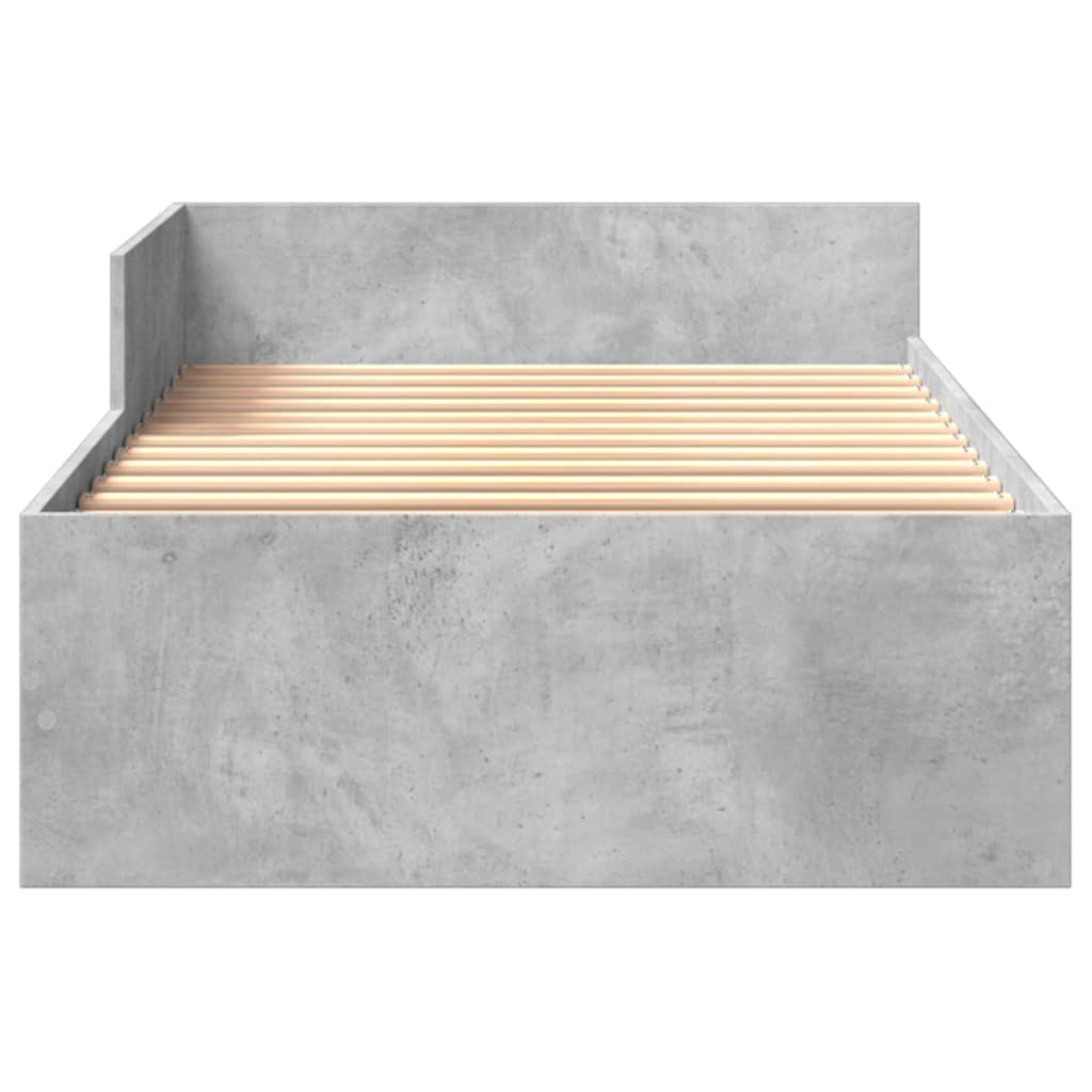 Cadre de lit sans matelas gris béton 90x190cm bois d'ingénierie - XIOS