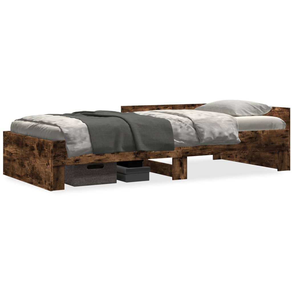 Cadre de lit sans matelas chêne fumé 90x190cm bois d'ingénierie - XIOS