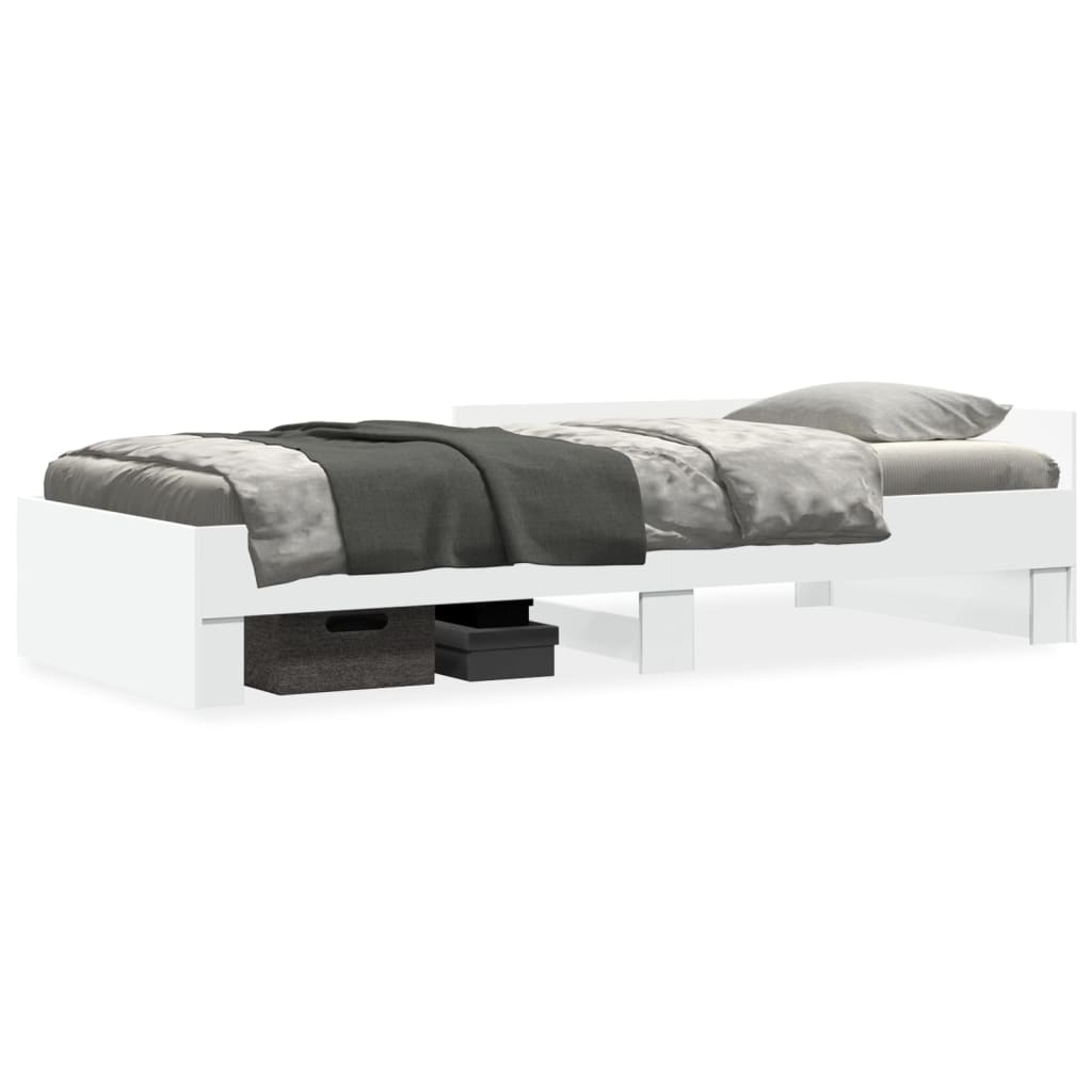 Cadre de lit sans matelas blanc 75x190 cm bois d'ingénierie - XIOS