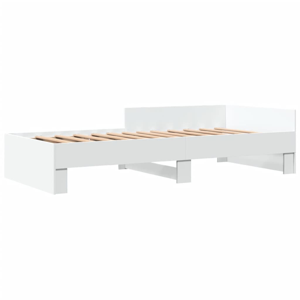 Cadre de lit sans matelas blanc 75x190 cm bois d'ingénierie - XIOS