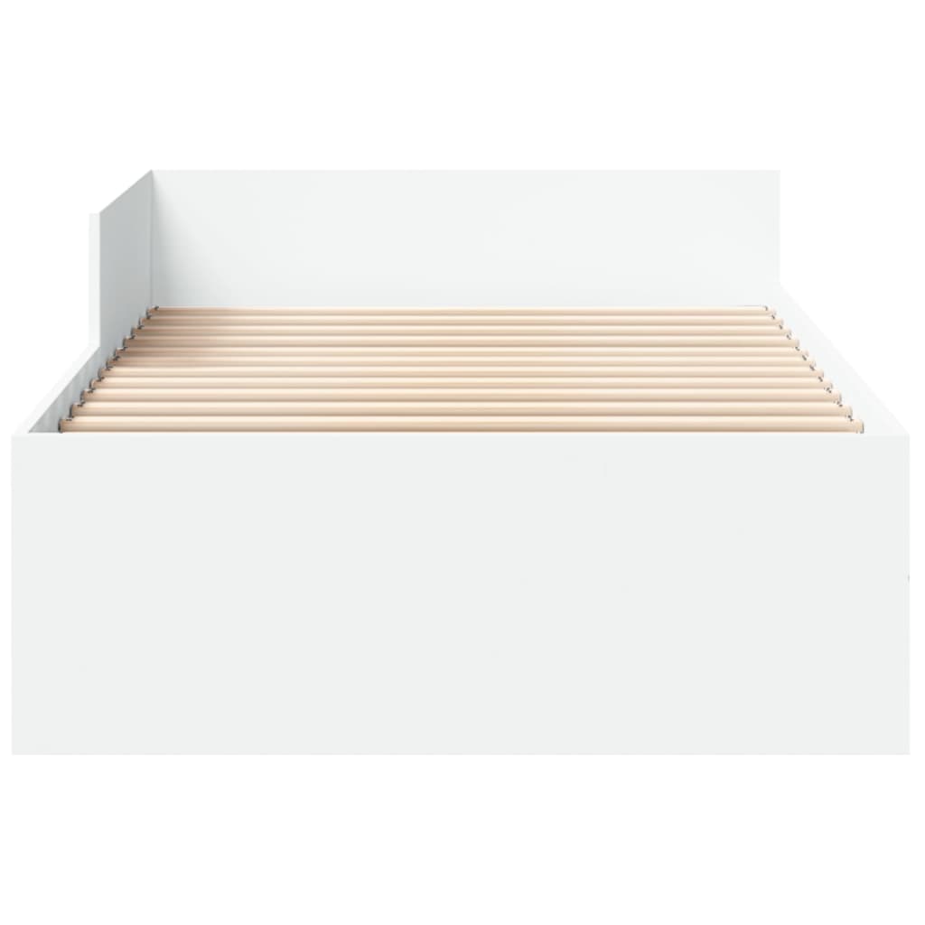 Cadre de lit sans matelas blanc 75x190 cm bois d'ingénierie - XIOS
