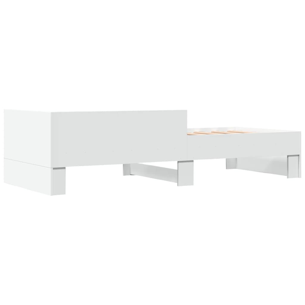Cadre de lit sans matelas blanc 75x190 cm bois d'ingénierie - XIOS