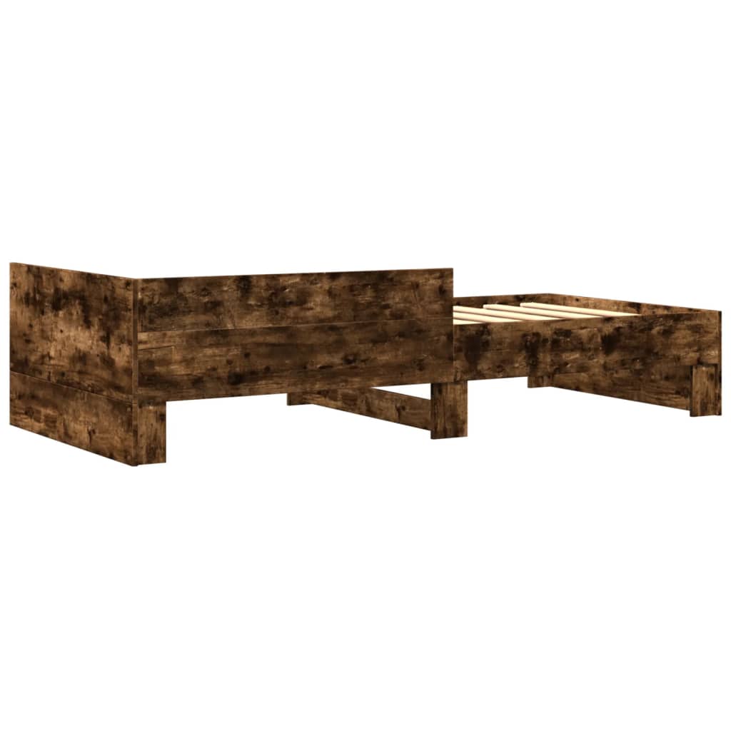 Cadre de lit sans matelas chêne fumé 75x190cm bois d'ingénierie - XIOS
