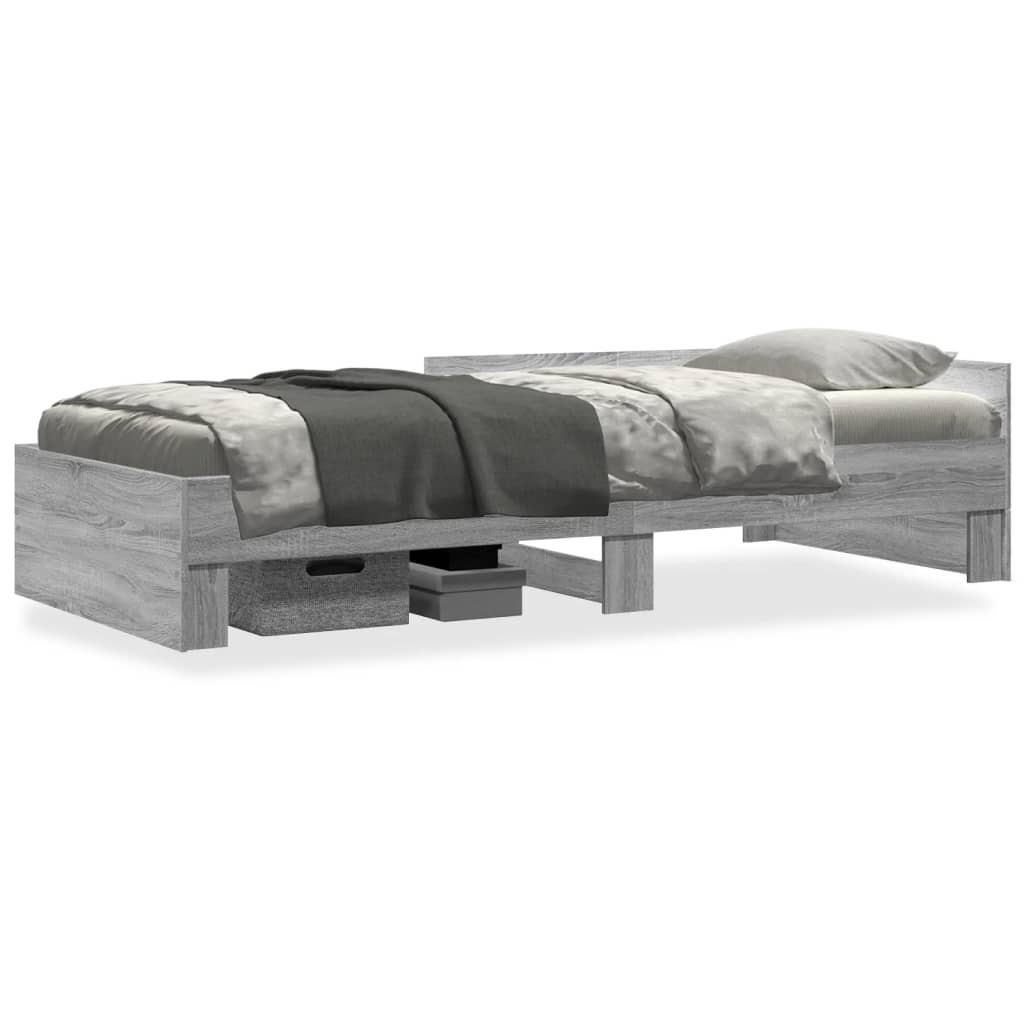 Cadre de lit sans matelas sonoma gris 75x190 cm - XIOS