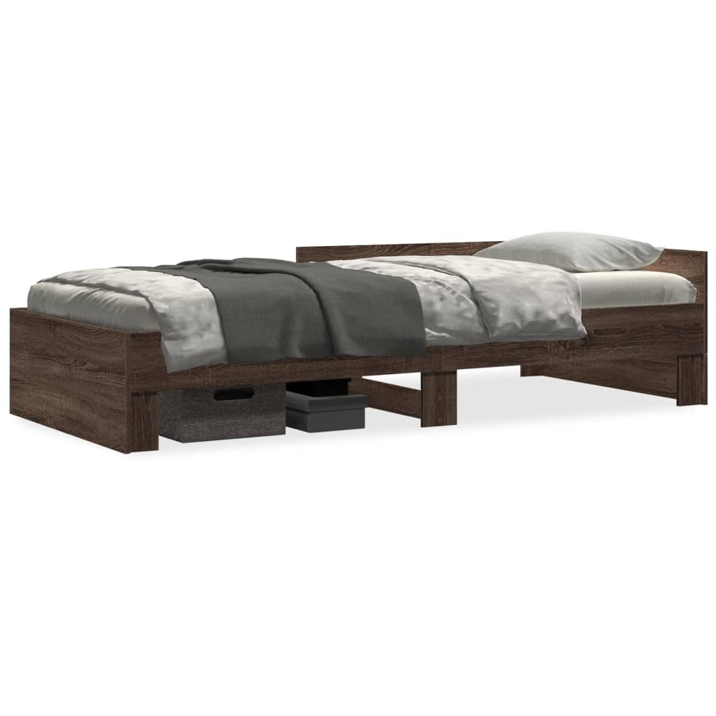 Cadre de lit sans matelas chêne marron 75x190cm bois ingénierie - XIOS