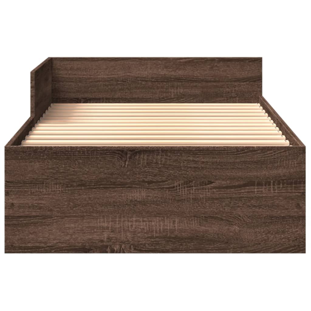 Cadre de lit sans matelas chêne marron 75x190cm bois ingénierie - XIOS