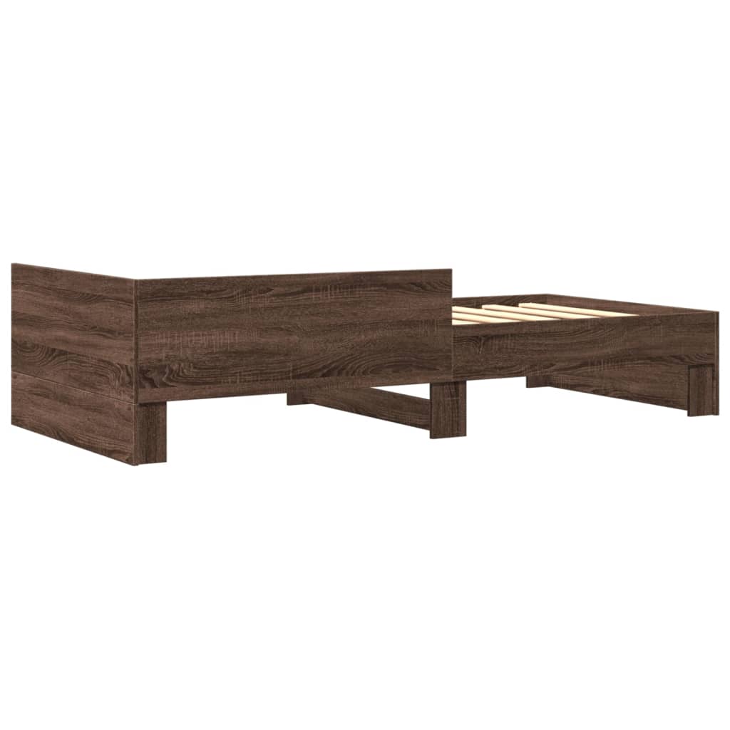 Cadre de lit sans matelas chêne marron 75x190cm bois ingénierie - XIOS