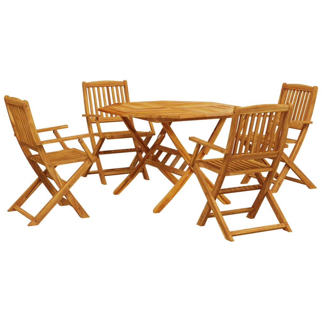 Ensemble à manger de jardin pliable 5 pcs bois massif d’acacia - XIOS