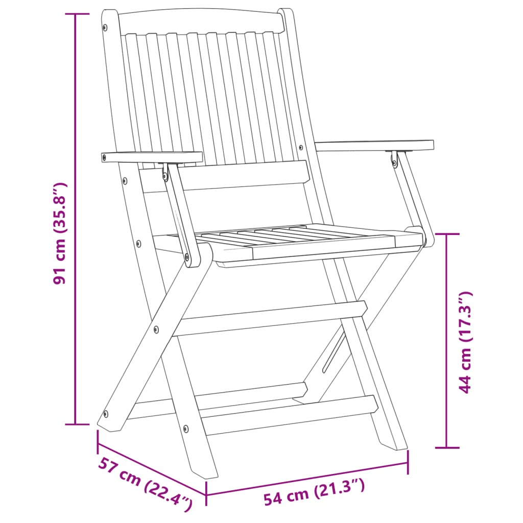 Ensemble à manger de jardin pliable 5 pcs bois massif d’acacia - XIOS
