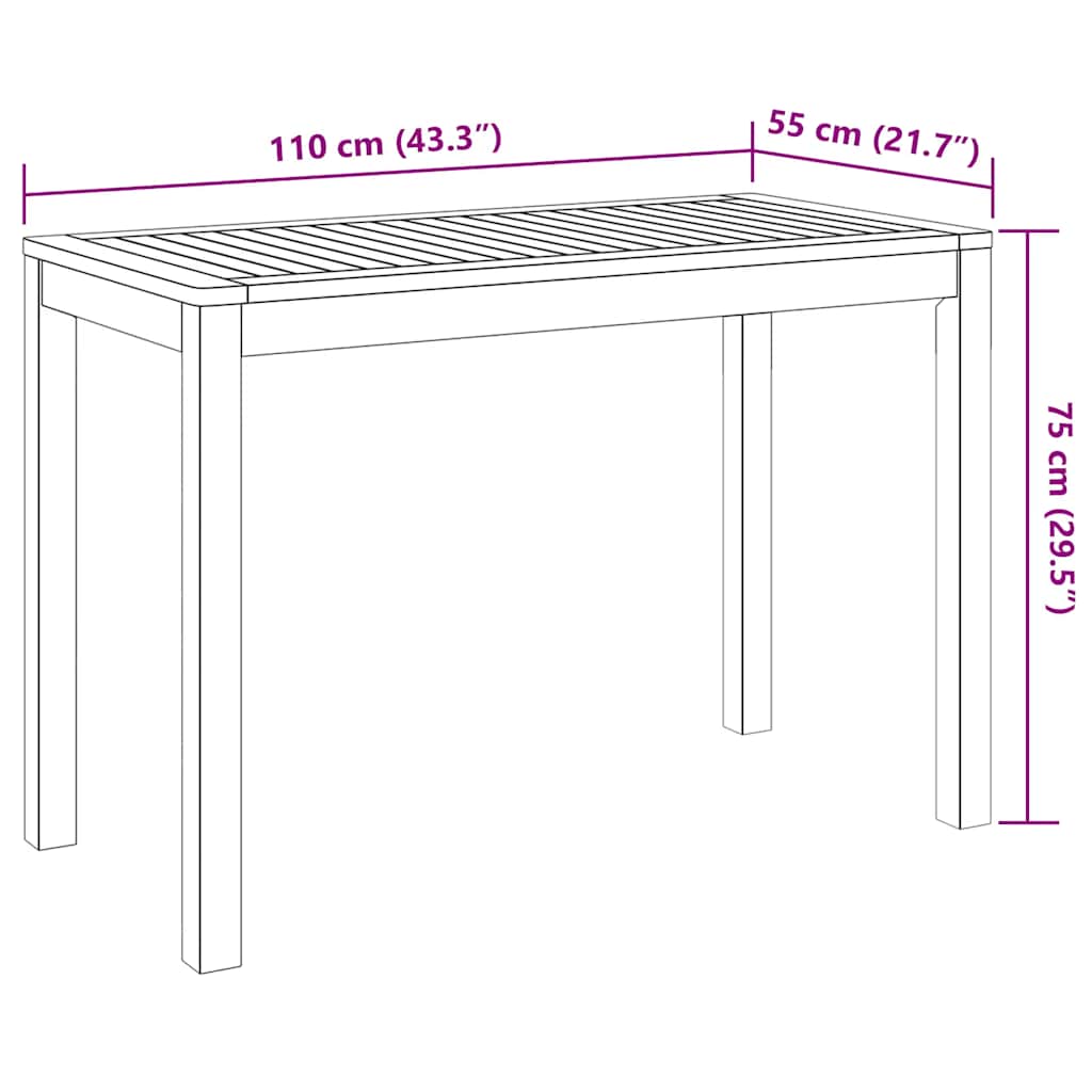 Ensemble à manger de jardin 3 pcs Bois d'acacia solide - XIOS