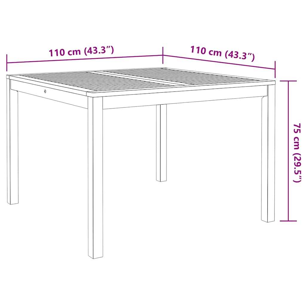Ensemble à manger de jardin 3 pcs Bois d'acacia solide - XIOS