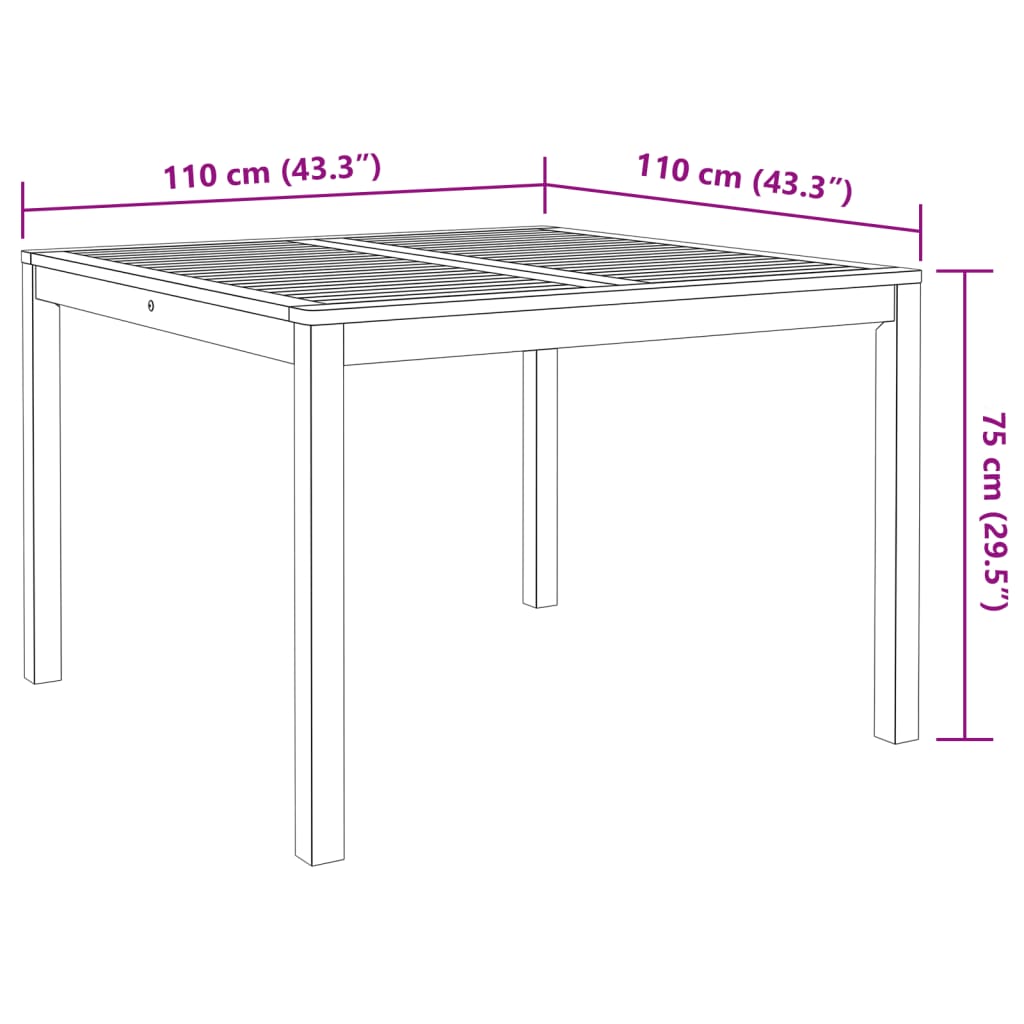 Ensemble à manger de jardin 5 pcs Bois d'acacia solide