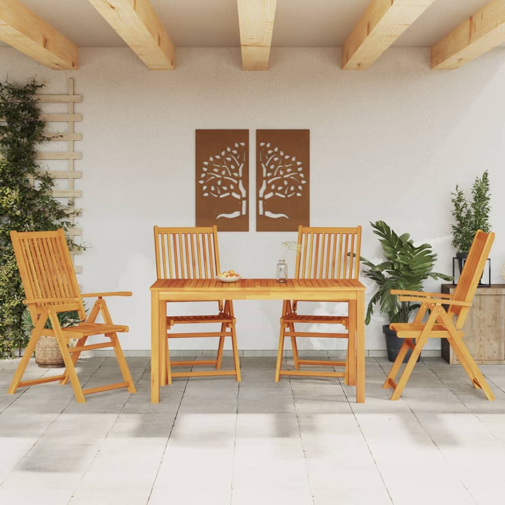 Ensemble à manger de jardin 5 pcs 140x80x74 cm Bois d'acacia solide - XIOS