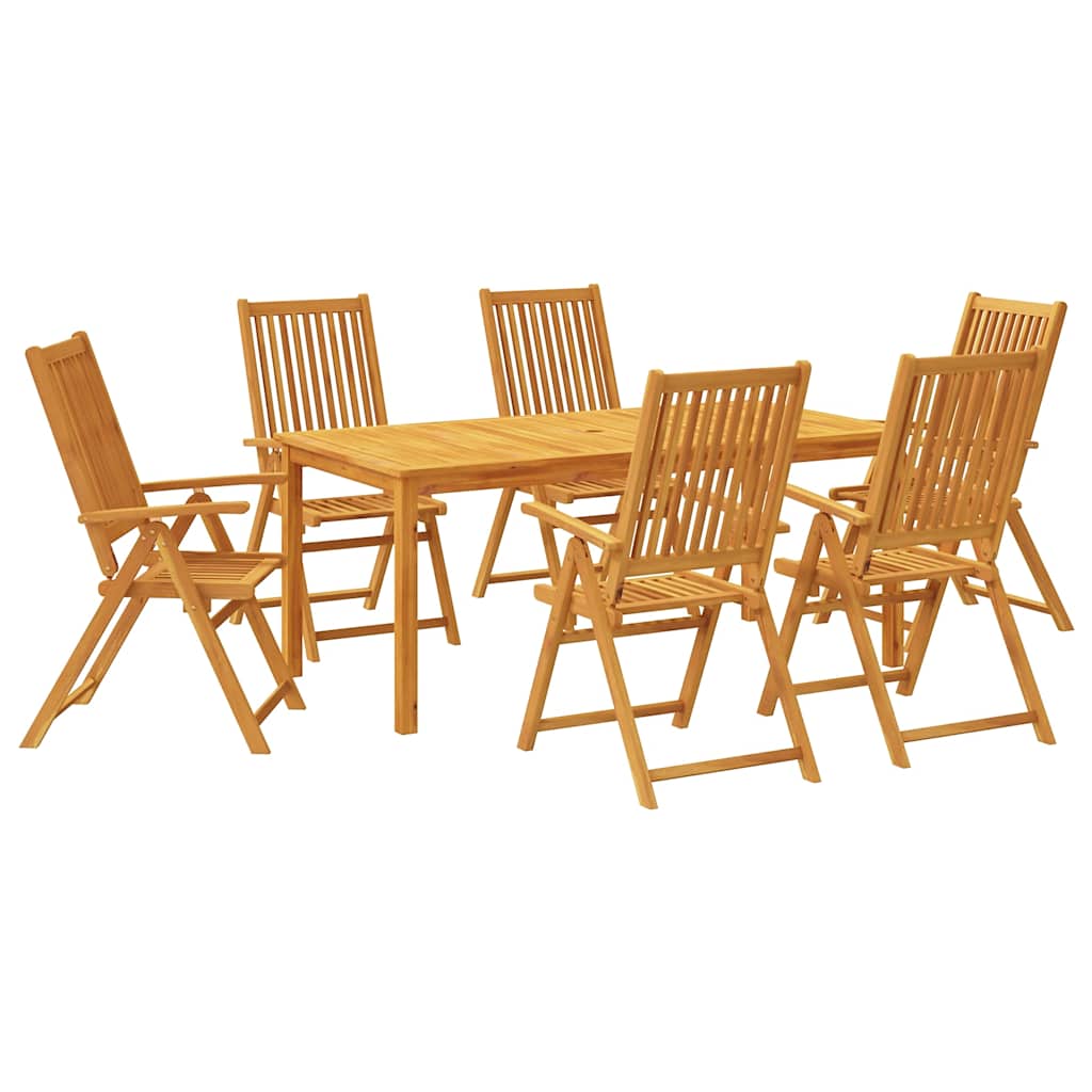 Ensemble à manger de jardin 7 pcs 180x90x75 cm Bois d'acacia solide - XIOS
