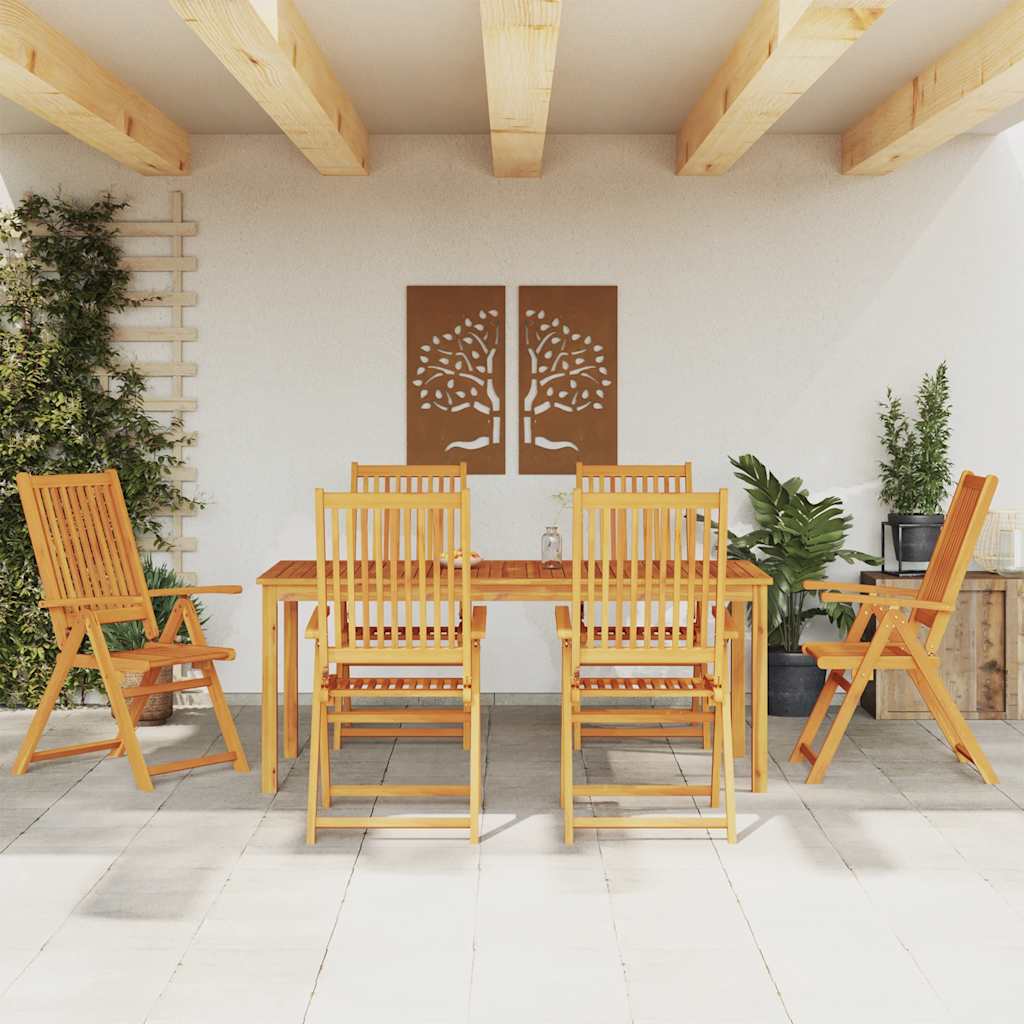 Ensemble à manger de jardin 7 pcs 180x90x75 cm Bois d'acacia solide - XIOS