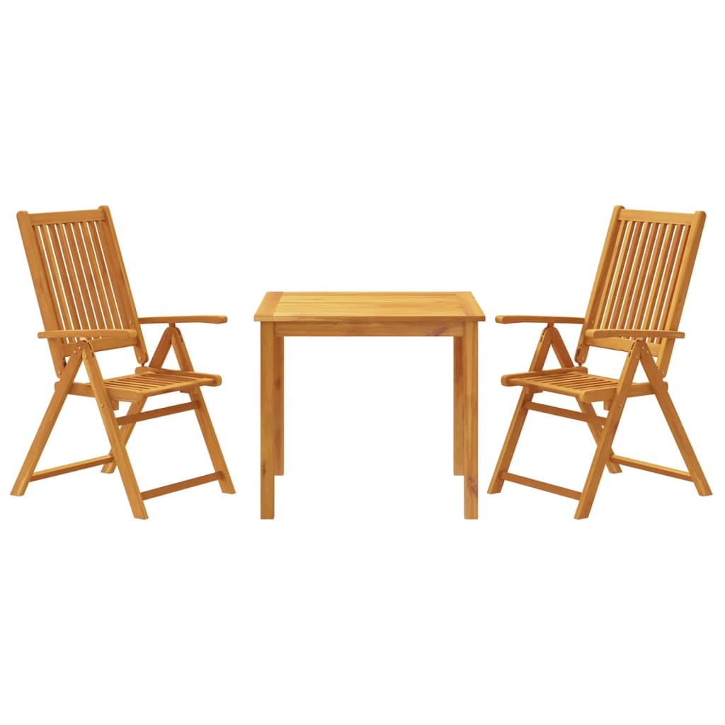 Ensemble à manger de jardin 3 pcs 85x85x74 cm Bois d'acacia solide - XIOS