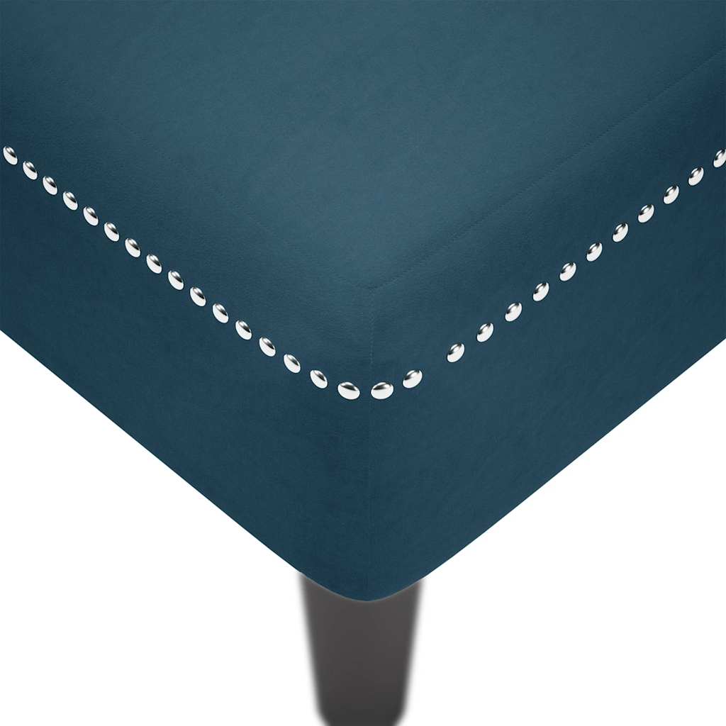 Fauteuil long avec coussin et accoudoir droit bleu velours - XIOS