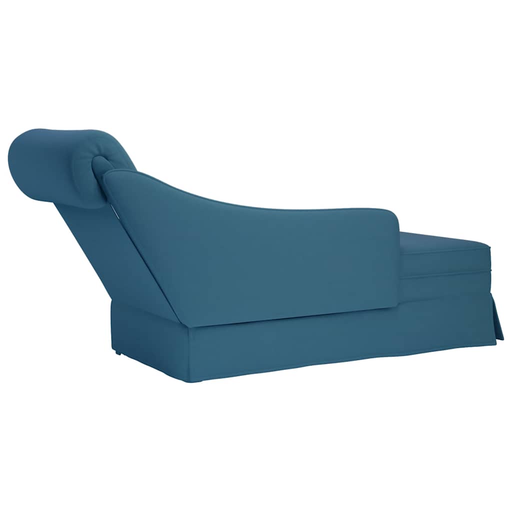 Fauteuil long avec traversin et accoudoir droit bleu velours - XIOS