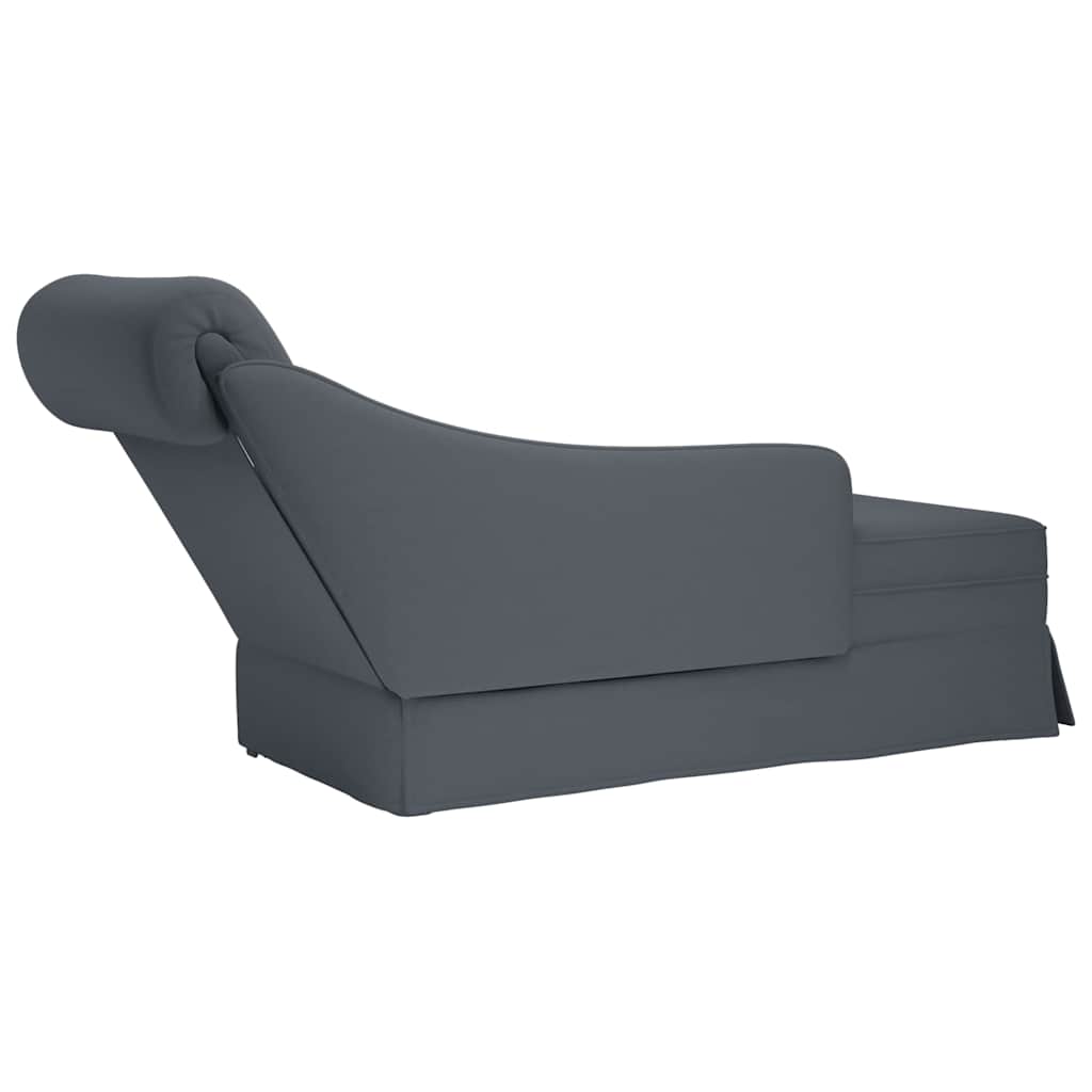 Fauteuil long et traversin accoudoir droit gris foncé velours - XIOS