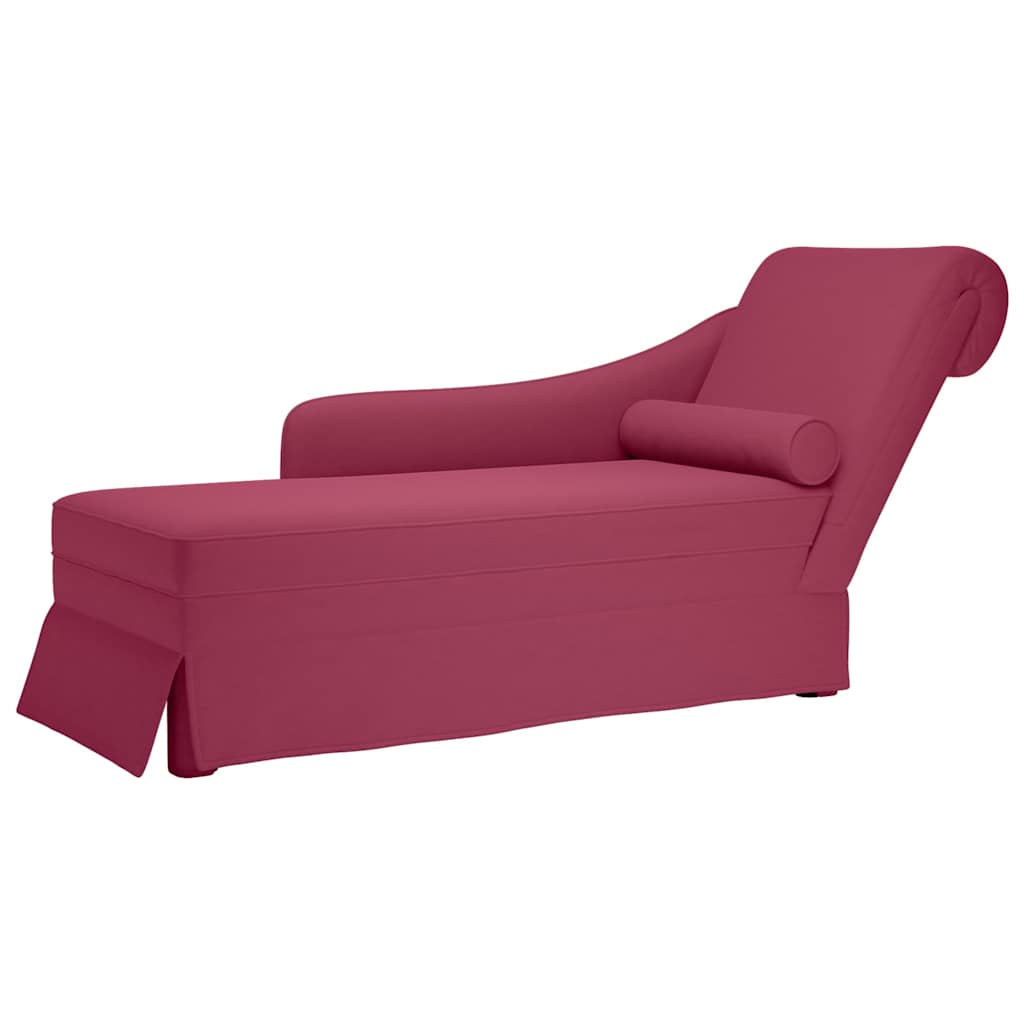Fauteuil long avec traversin et accoudoir droit rouge bordeaux - XIOS