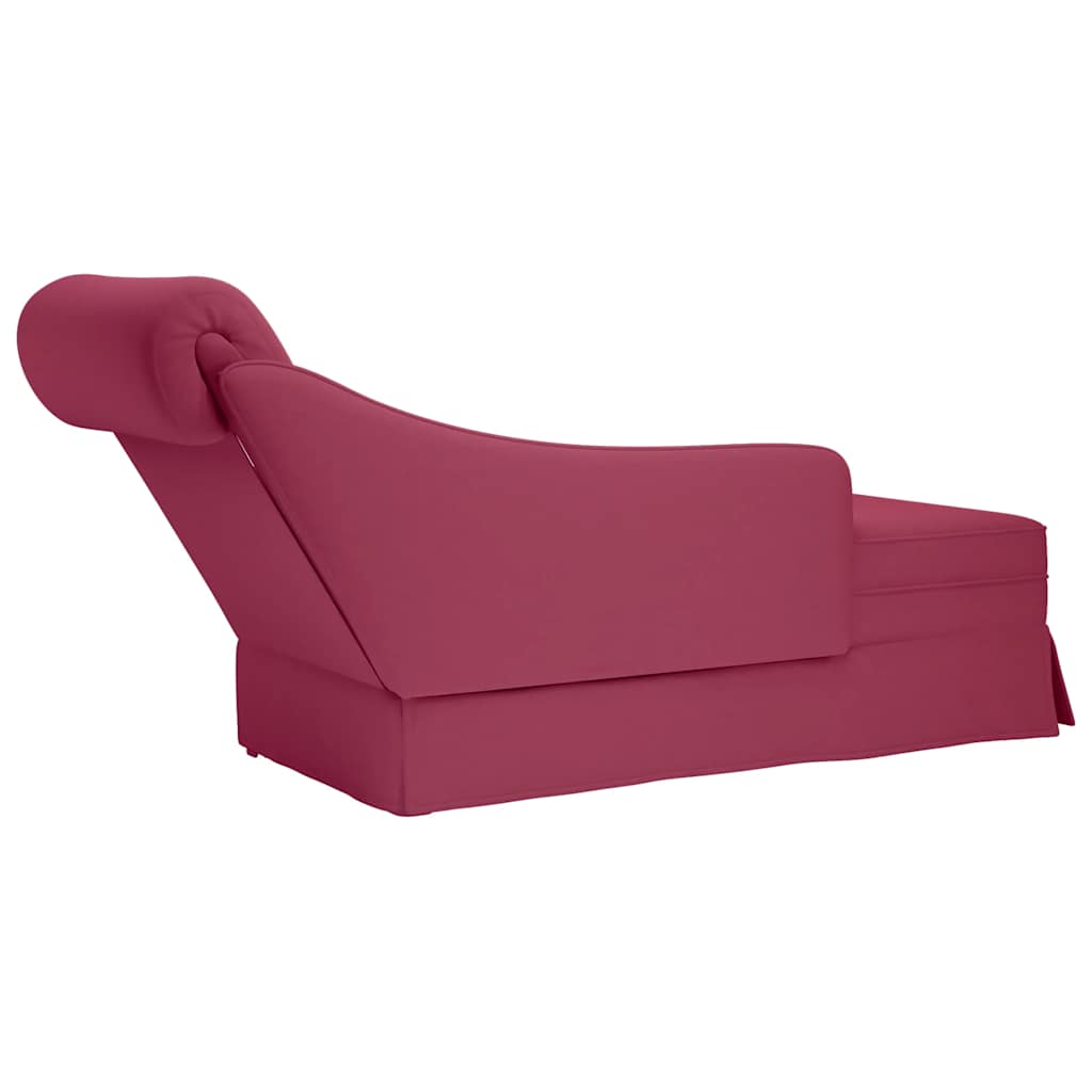Fauteuil long avec traversin et accoudoir droit rouge bordeaux - XIOS