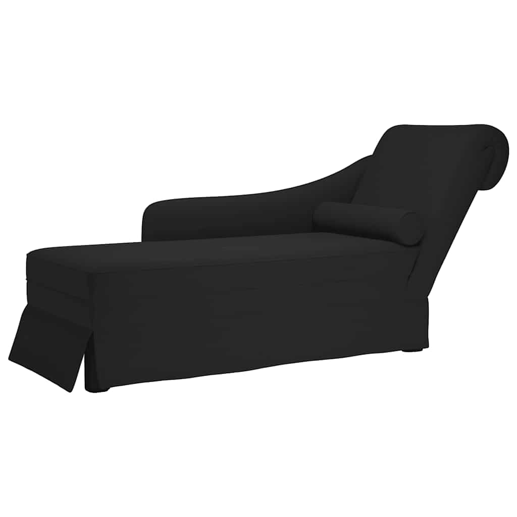 Fauteuil long avec traversin et accoudoir droit noir velours - XIOS