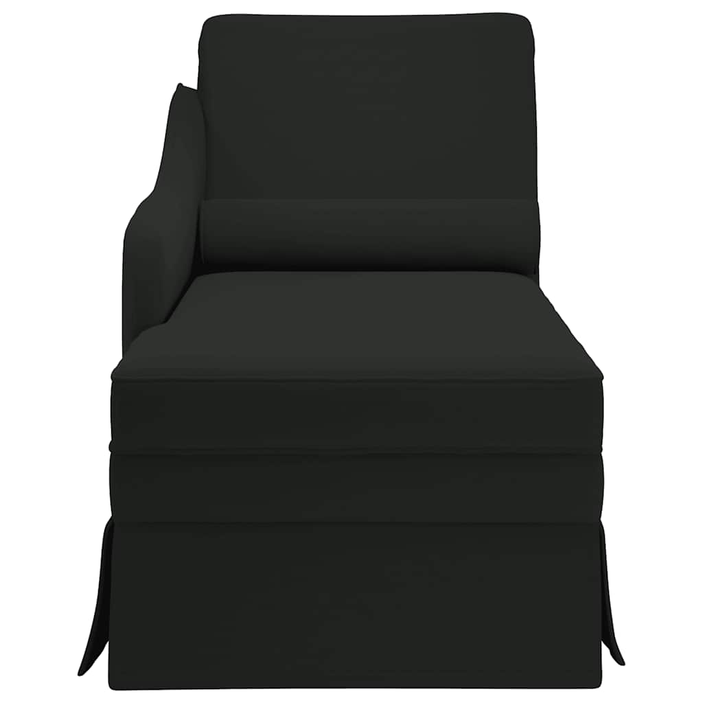 Fauteuil long avec traversin et accoudoir droit noir velours - XIOS