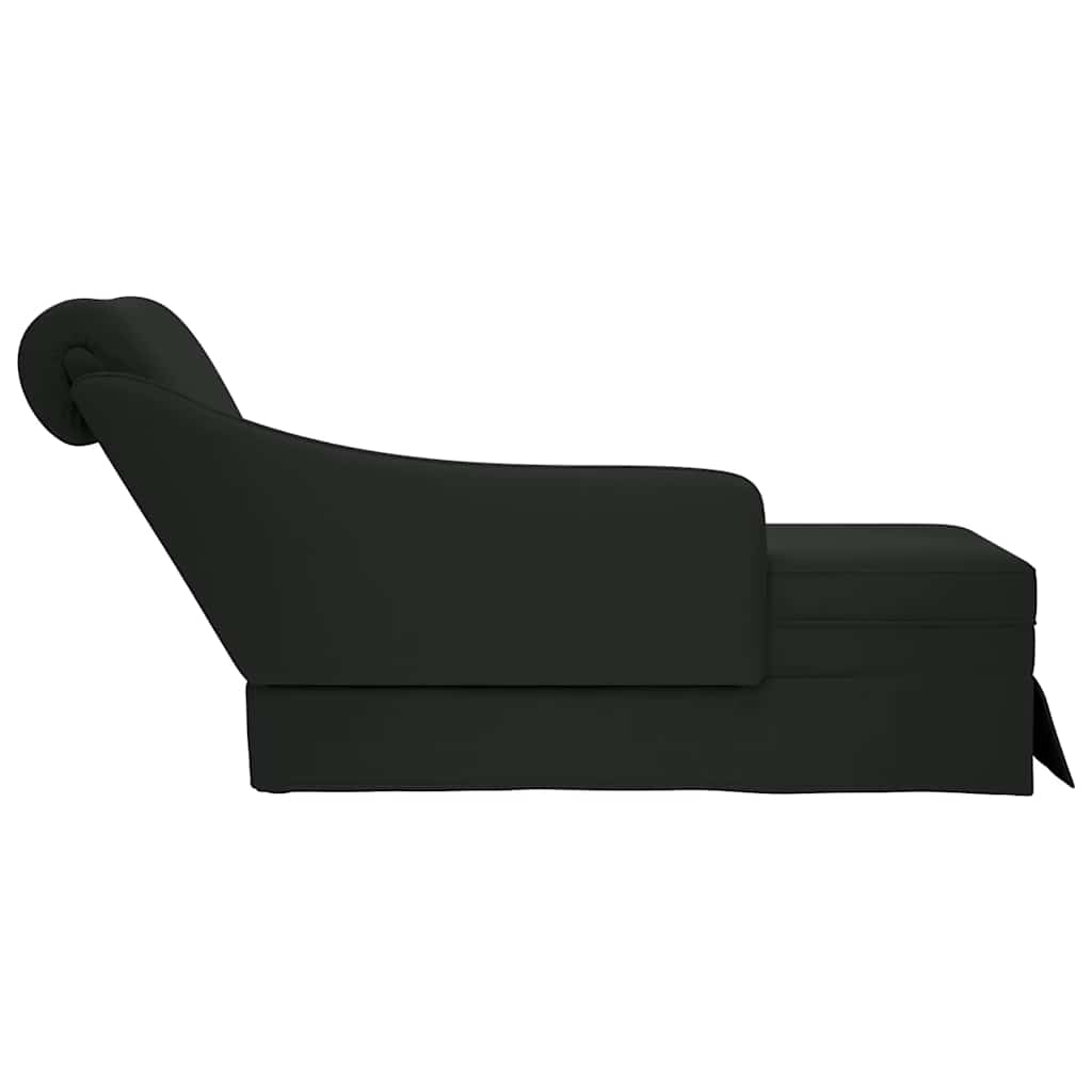 Fauteuil long avec traversin et accoudoir droit noir velours - XIOS