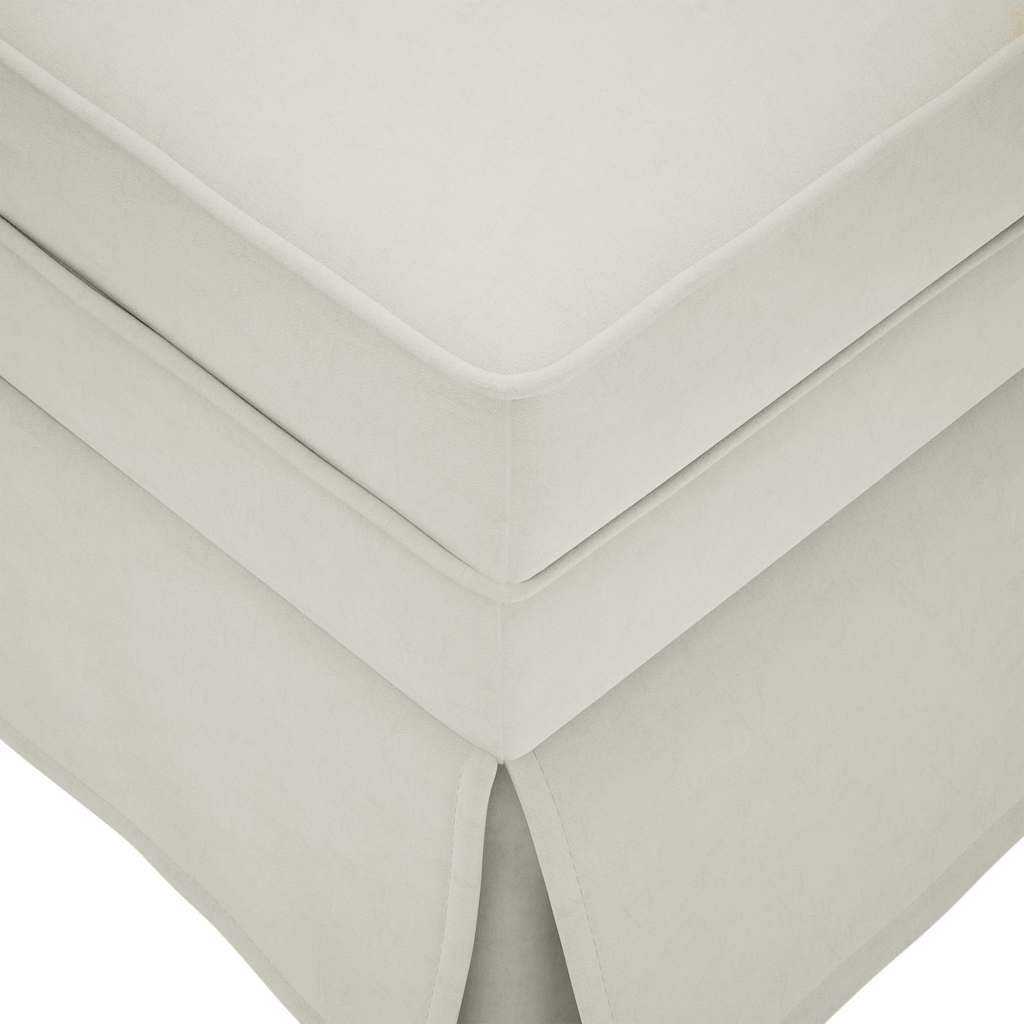 Fauteuil long avec traversin et accoudoir droit crème velours - XIOS