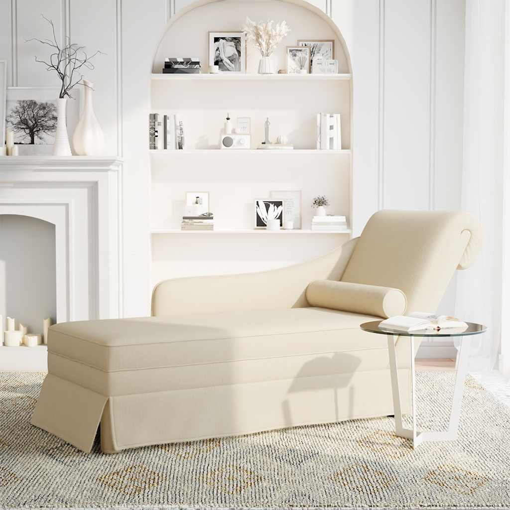 Fauteuil long avec traversin et accoudoir droit rose lin - XIOS