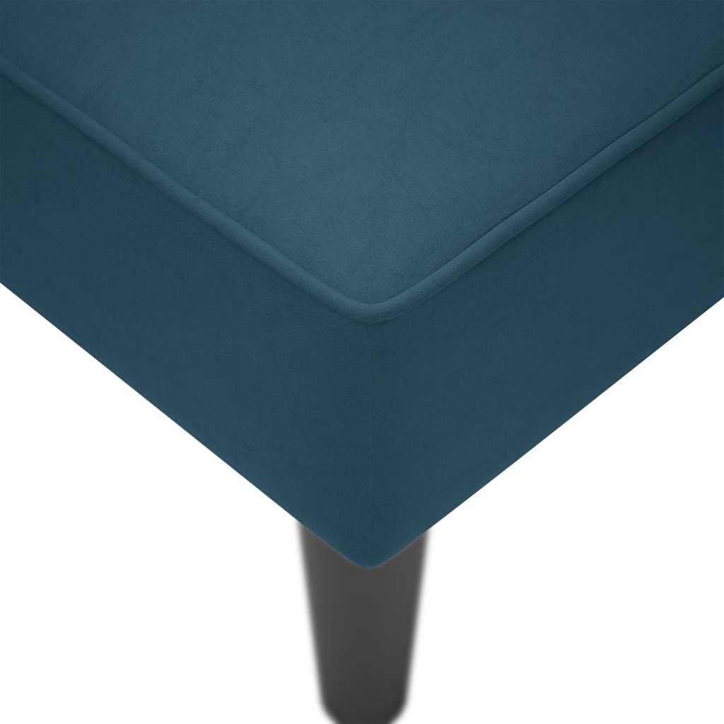 Fauteuil long avec accoudoir droit bleu velours