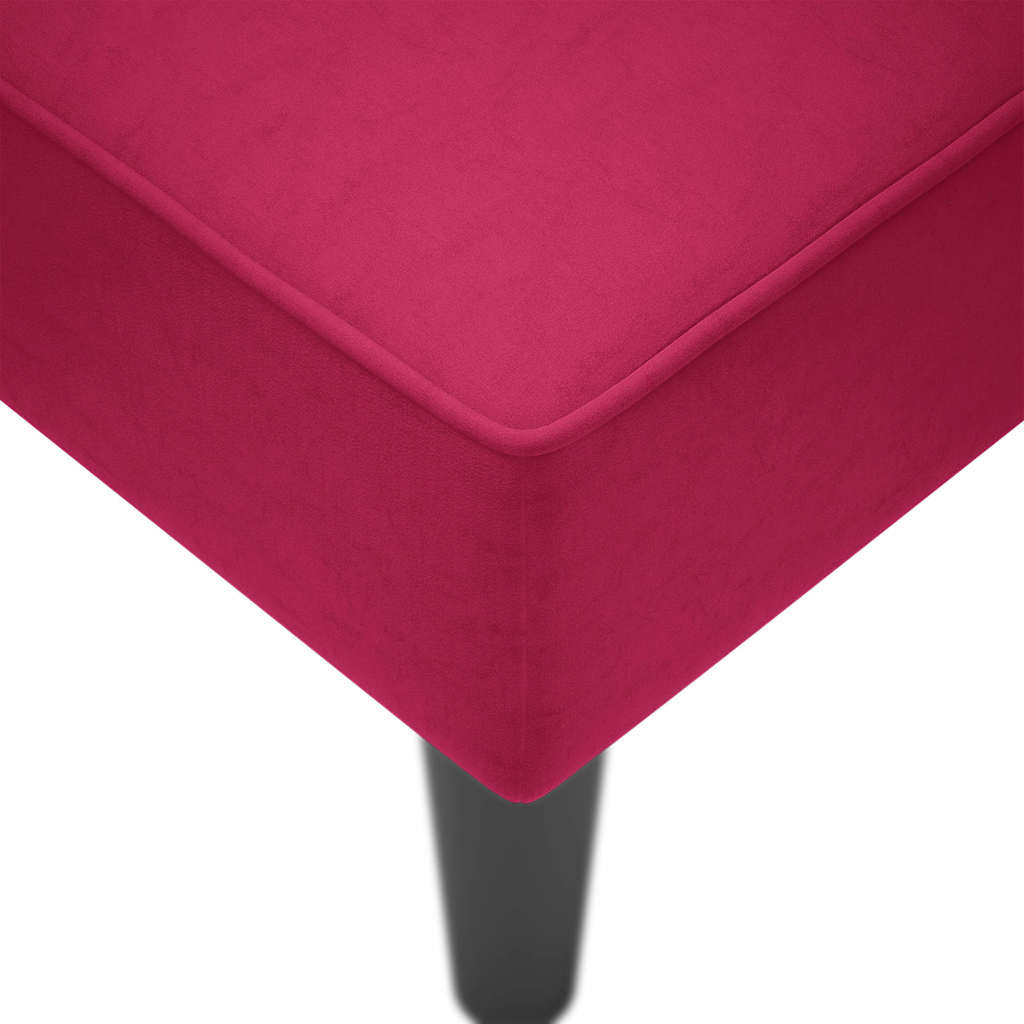 Fauteuil long avec accoudoir droit rouge bordeaux velours - XIOS