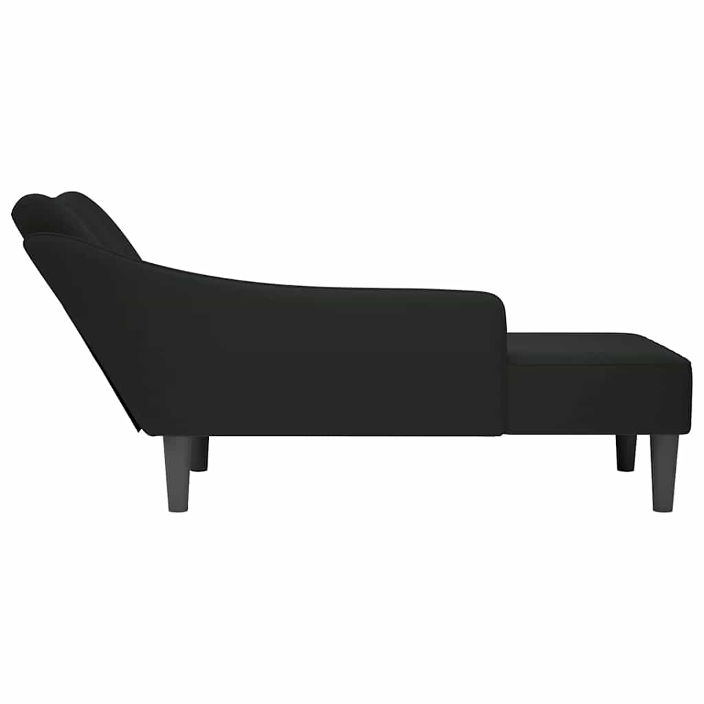 Fauteuil long avec accoudoir droit noir velours - XIOS
