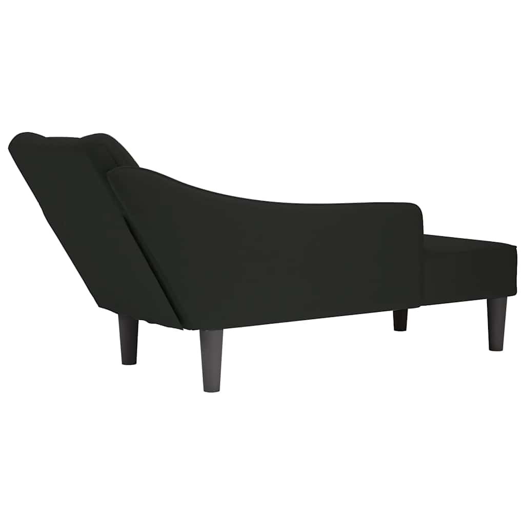 Fauteuil long avec accoudoir droit noir velours - XIOS