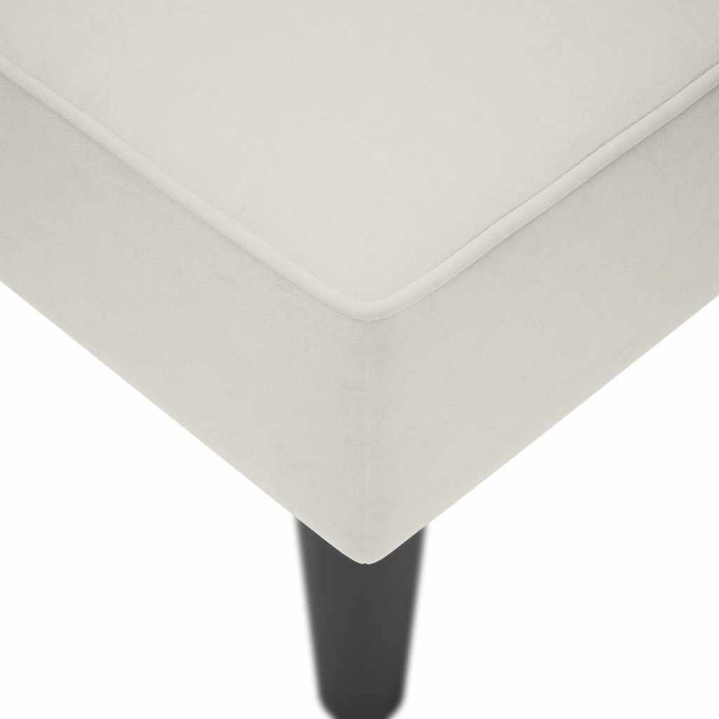 Fauteuil long avec accoudoir droit crème velours - XIOS